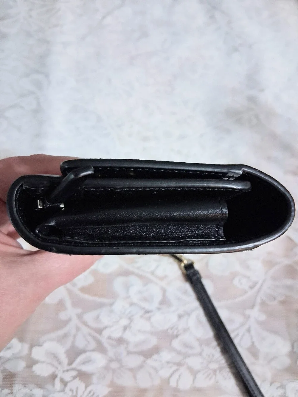 Henri Bendel LeatherUptown Organizer Wallet Snakeskin And Black Leather